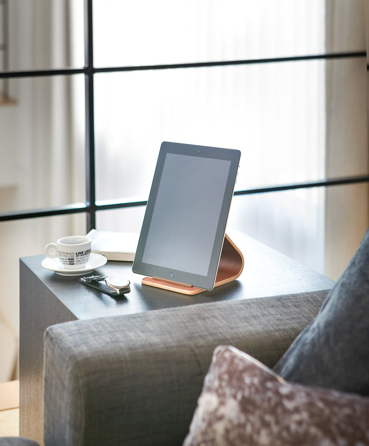 Tablet Stand - Wood from Yamazaki Home