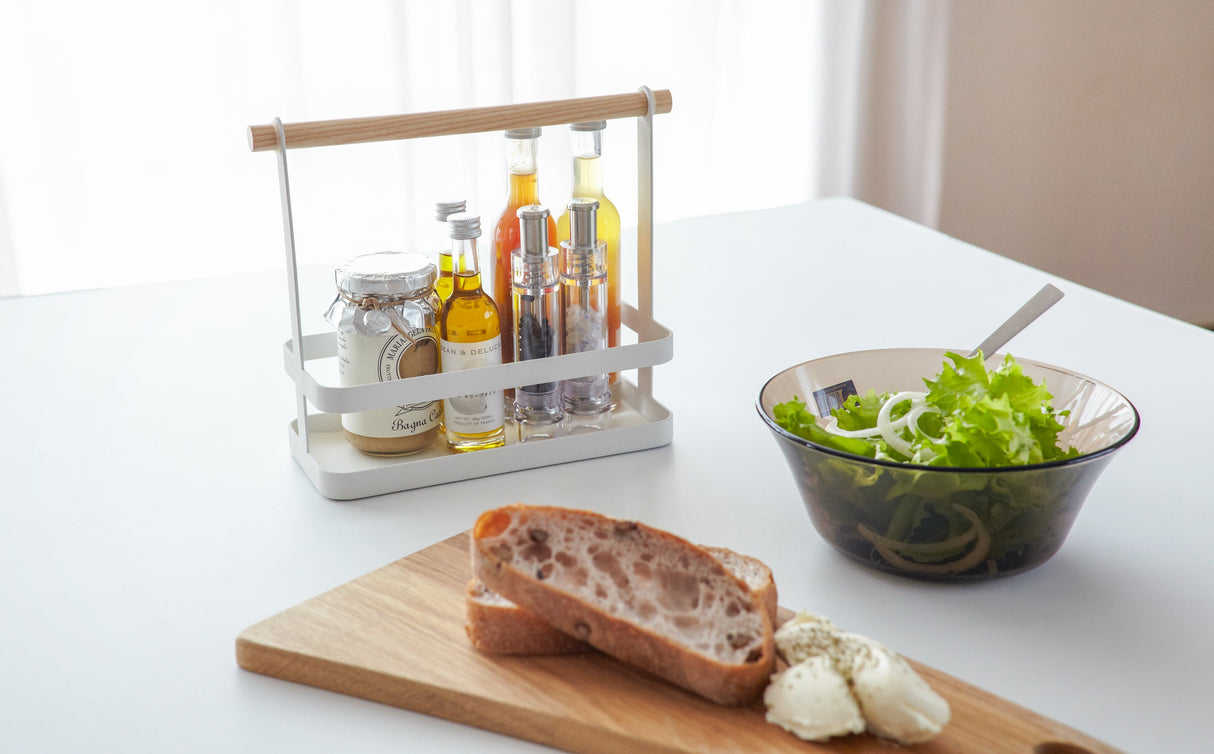 Tabletop Storage Caddy - Steel + Wood from Yamazaki Home