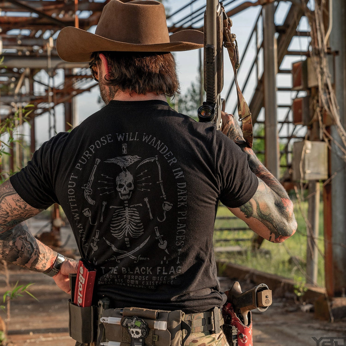 Hoist the Black Flag Skull & Bones Men's T-Shirt From Combat Iron Apparel