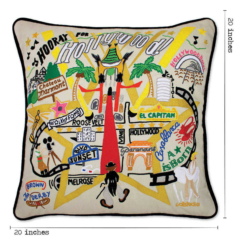 Hollywood Hand-Embroidered Pillow from Quirks!