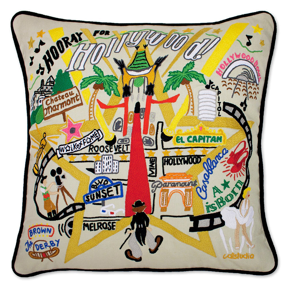 Hollywood Hand-Embroidered Pillow from Quirks!