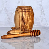 Olive Wood Honey Pot w/Honey Dipper from Choixe