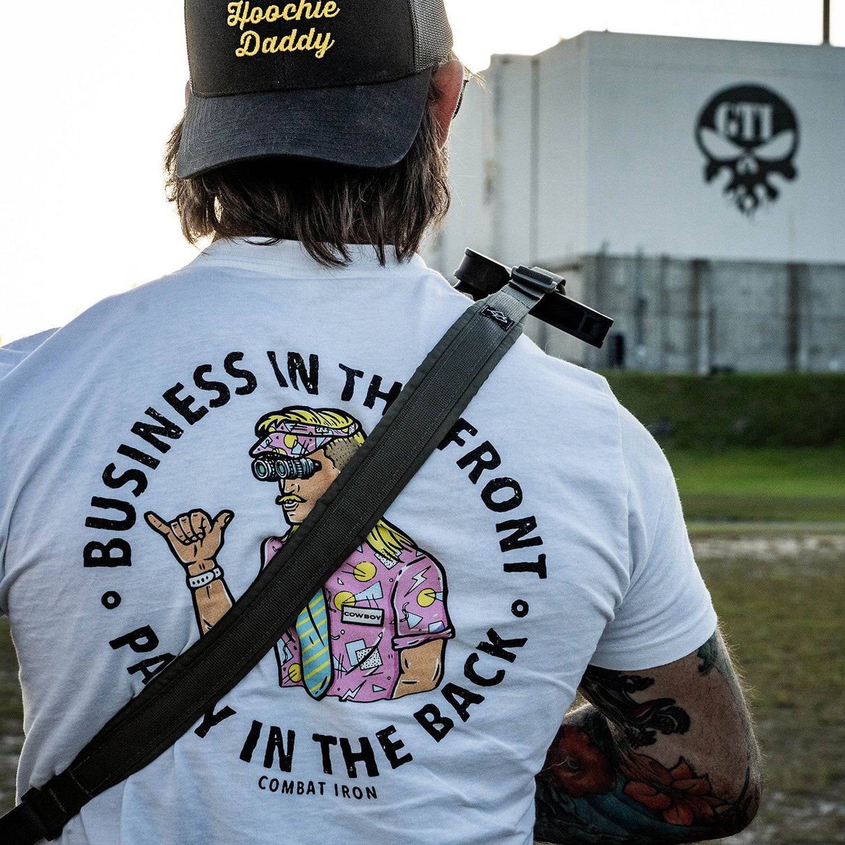 Business In The Front. Party In The Back. Party Men's T-Shirt From Combat Iron Apparel