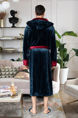 Hooded Plush Bathrobe for Men From Lotus Linen