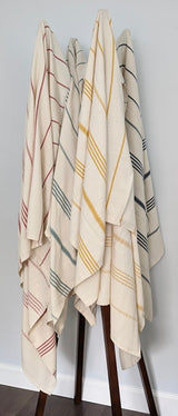 Horizon Stripe Turkish Cotton Towel Collection - Sand-Repelling, Quick-Drying, Tassel-Free, 39”x70” from The Bali Market
