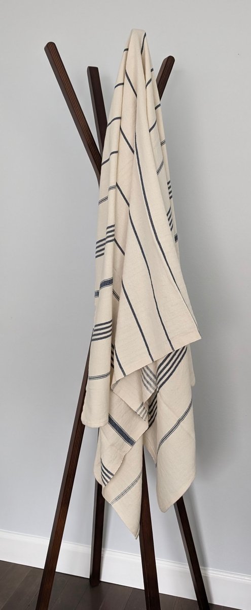 Horizon Stripe Turkish Cotton Towel Collection - Sand-Repelling, Quick-Drying, Tassel-Free, 39”x70” from The Bali Market