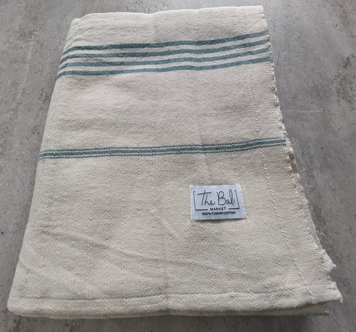 Horizon Stripe Turkish Cotton Towel Collection - Sand-Repelling, Quick-Drying, Tassel-Free, 39”x70” from The Bali Market