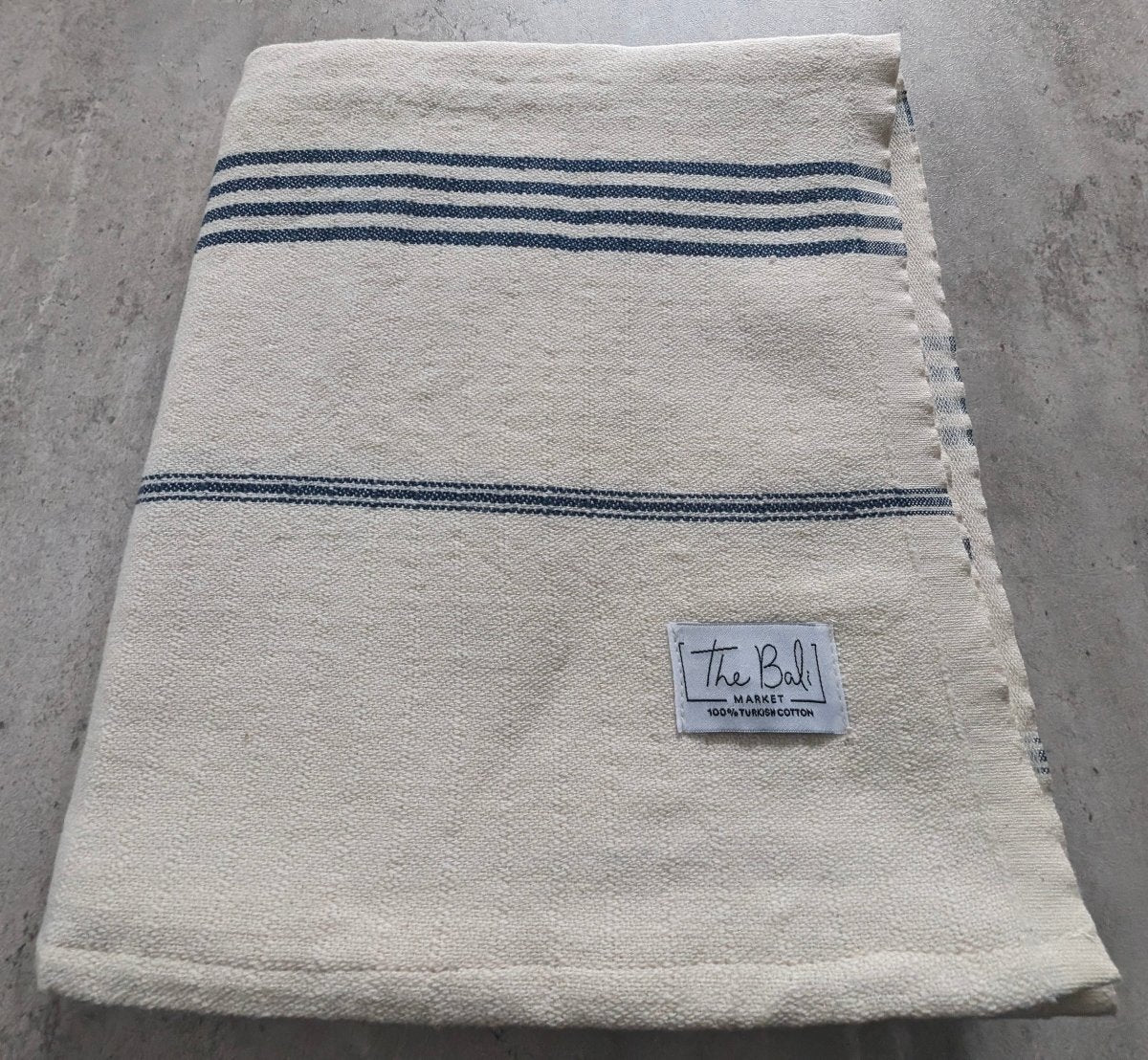 Horizon Stripe Turkish Cotton Towel Collection - Sand-Repelling, Quick-Drying, Tassel-Free, 39”x70” from The Bali Market