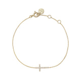 Horizontal CZ Cross Bracelet from eklexic