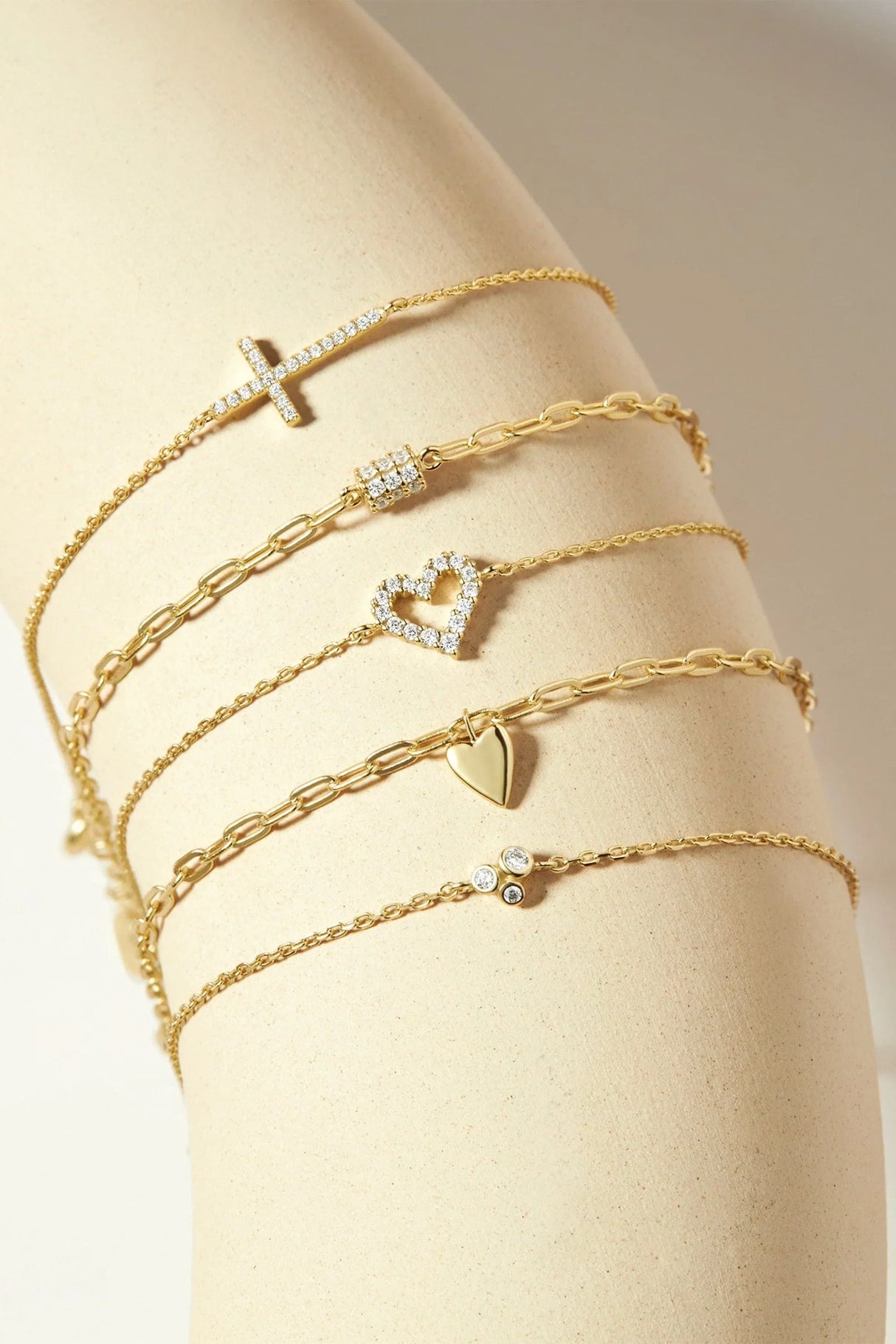 Horizontal CZ Cross Bracelet from eklexic