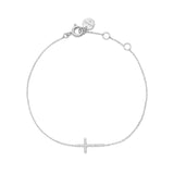 Horizontal CZ Cross Bracelet from eklexic