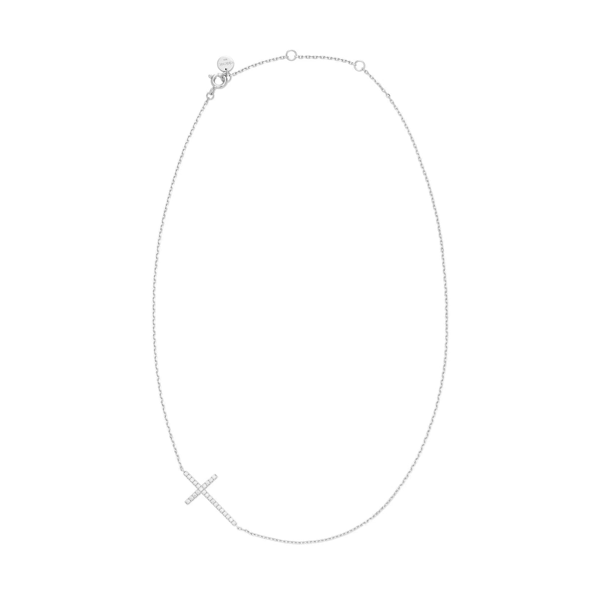 Horizontal CZ Cross Necklace from eklexic