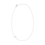 Horizontal CZ Cross Necklace from eklexic