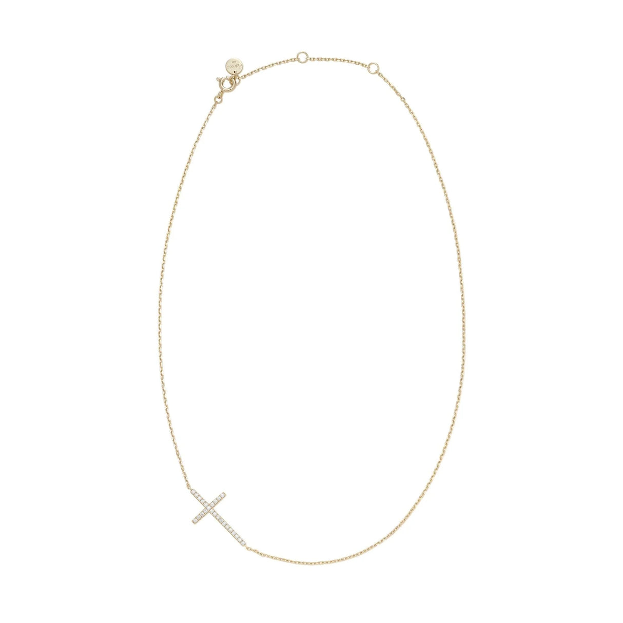 Horizontal CZ Cross Necklace from eklexic
