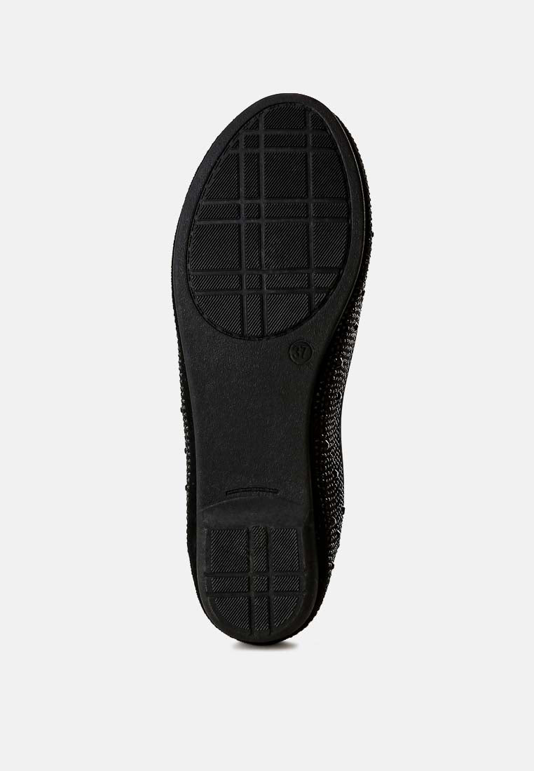 Hosana Rhinestones And Stud Embellished Ballet Flats from London Rag International