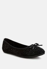 Hosana Rhinestones And Stud Embellished Ballet Flats from London Rag International