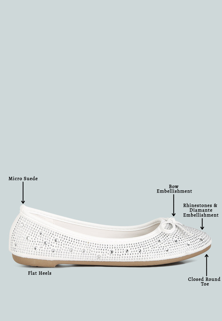 Hosana Rhinestones And Stud Embellished Ballet Flats from London Rag International