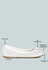 Hosana Rhinestones And Stud Embellished Ballet Flats from London Rag International