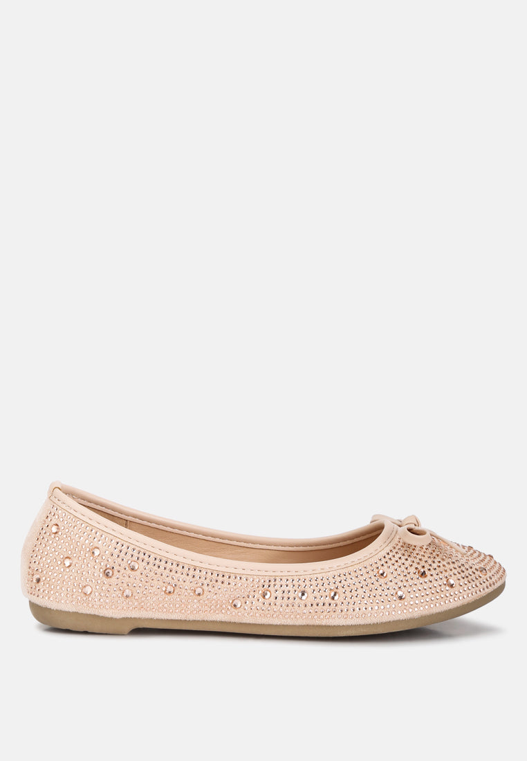 Hosana Rhinestones And Stud Embellished Ballet Flats from London Rag International