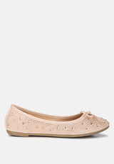Hosana Rhinestones And Stud Embellished Ballet Flats from London Rag International