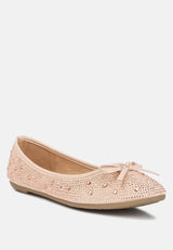 Hosana Rhinestones And Stud Embellished Ballet Flats from London Rag International