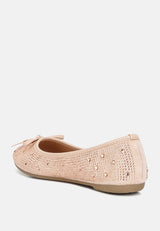 Hosana Rhinestones And Stud Embellished Ballet Flats from London Rag International