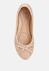 Hosana Rhinestones And Stud Embellished Ballet Flats from London Rag International