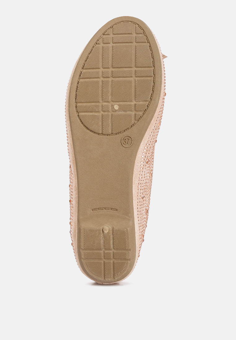 Hosana Rhinestones And Stud Embellished Ballet Flats from London Rag International