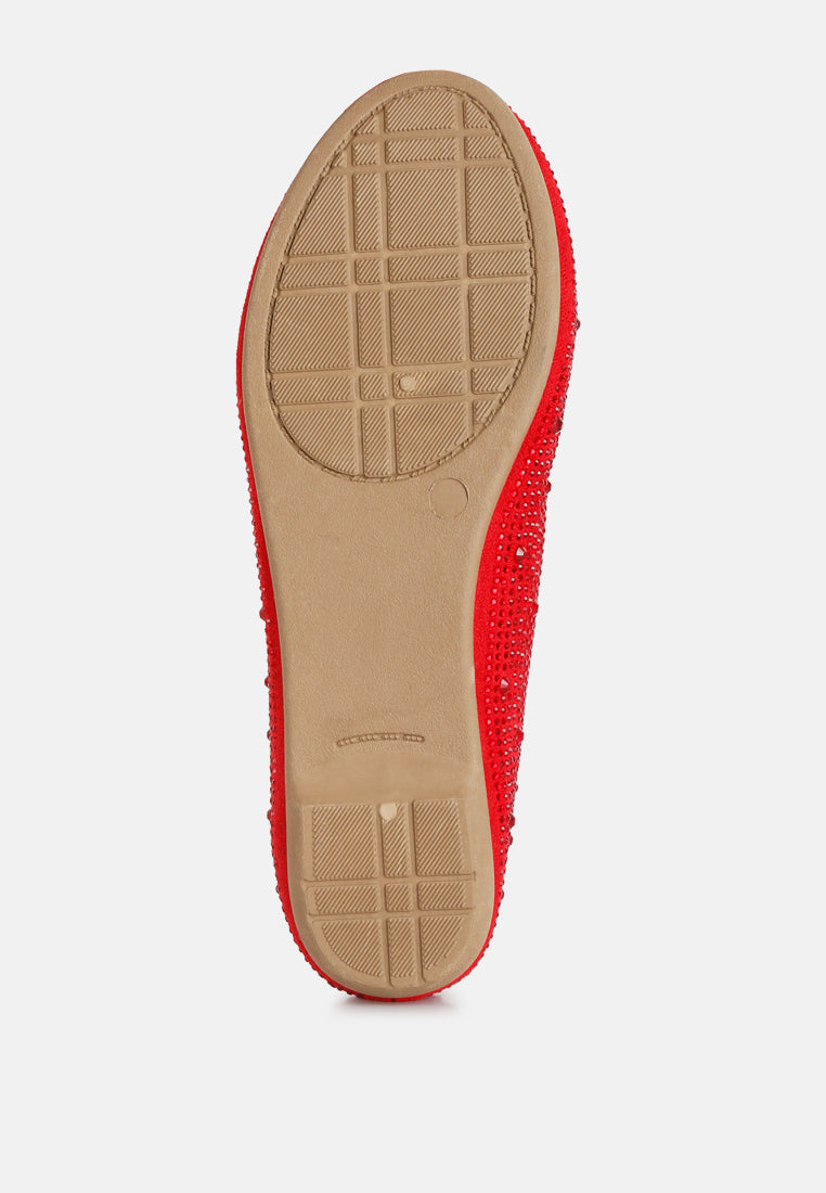 Hosana Rhinestones And Stud Embellished Ballet Flats from London Rag International