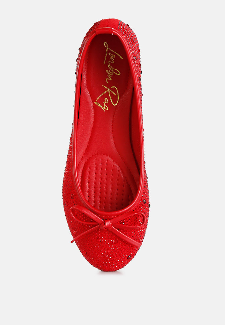 Hosana Rhinestones And Stud Embellished Ballet Flats from London Rag International