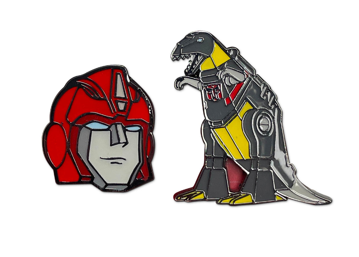 Transformers Autobots Hot Rod And Grimlock 2 Pack Enamel Pin Set From Your Favorite T Shirts