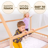 Twin Size Montessori House Bed for Kids with Fence from Goodevas