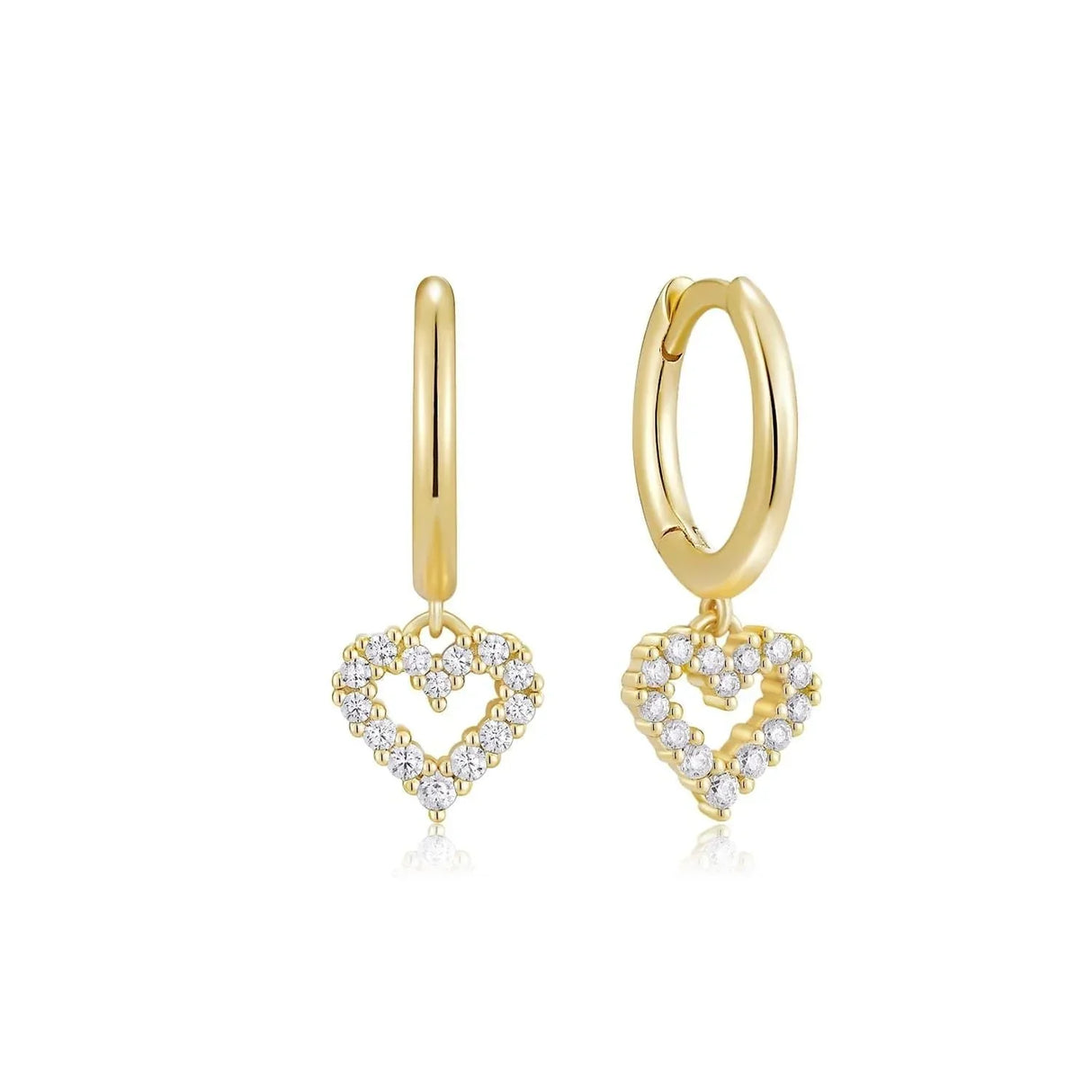 Huggie Hoop With Micro CZ Heart Drop from eklexic