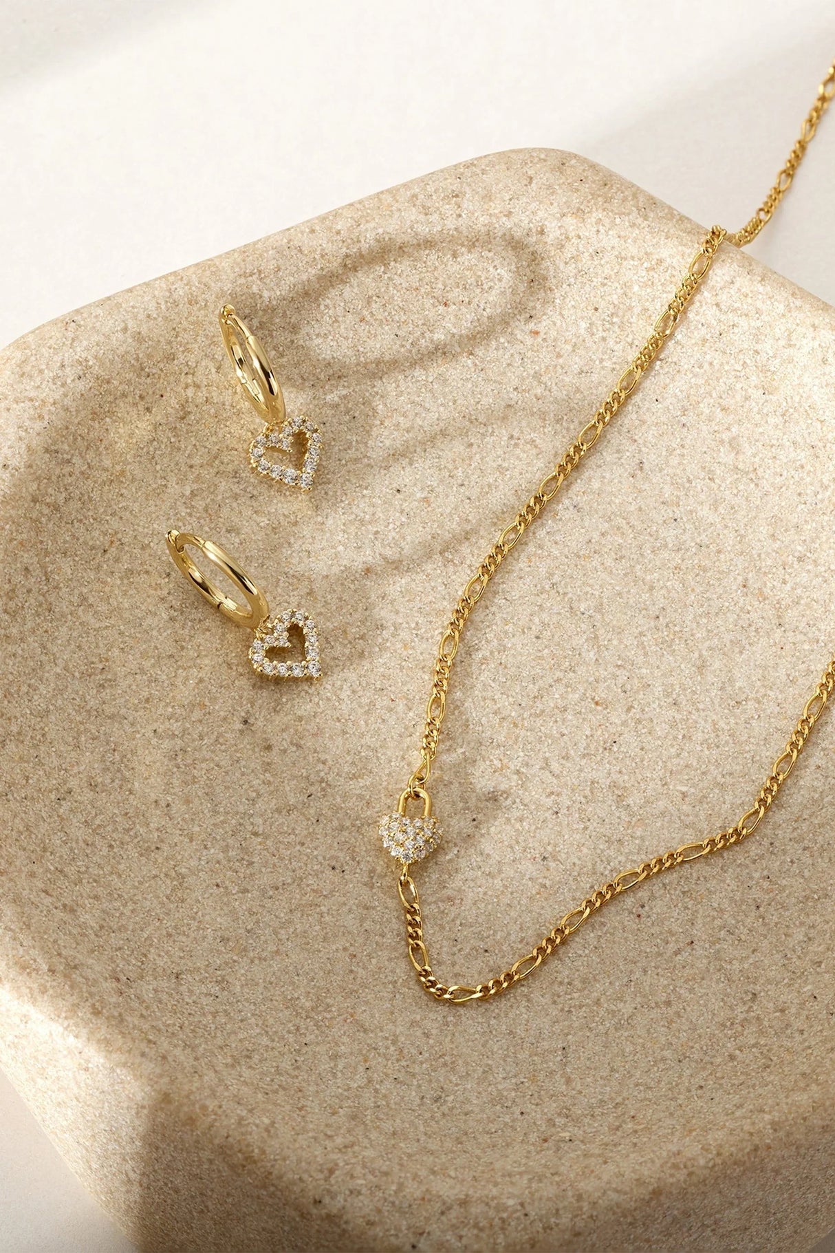 Huggie Hoop With Micro CZ Heart Drop from eklexic