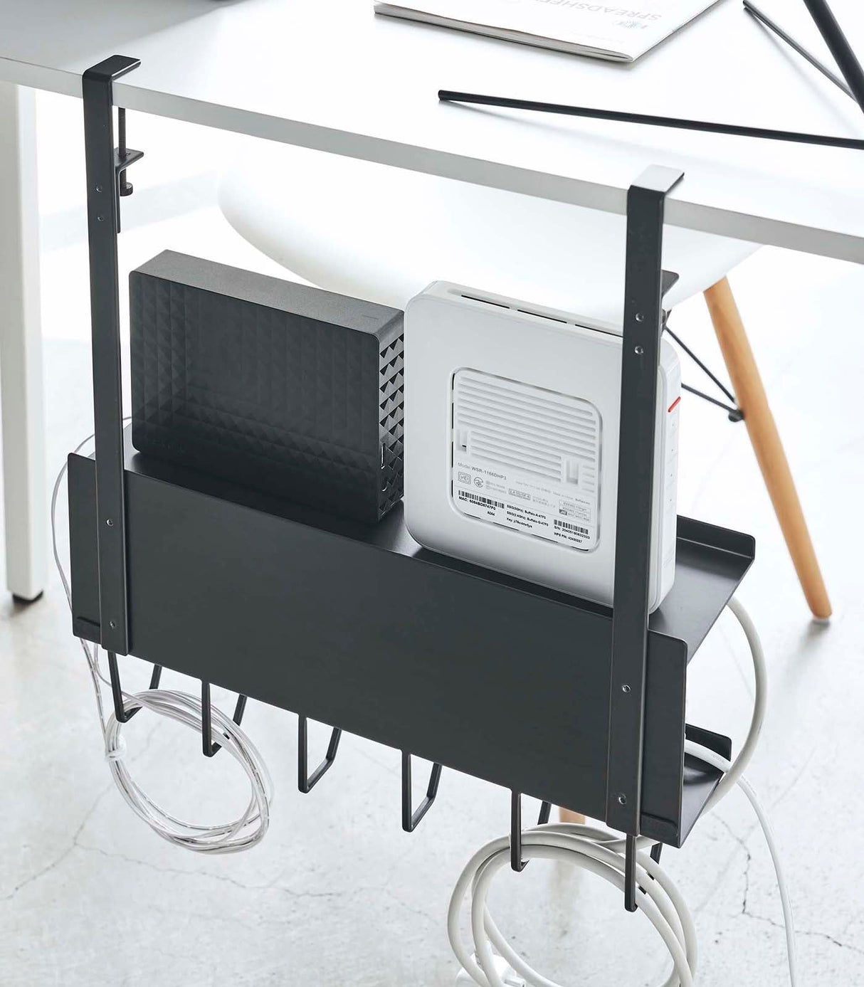 Under-Desk Cable & Router Storage Rack - Steel from Yamazaki Home