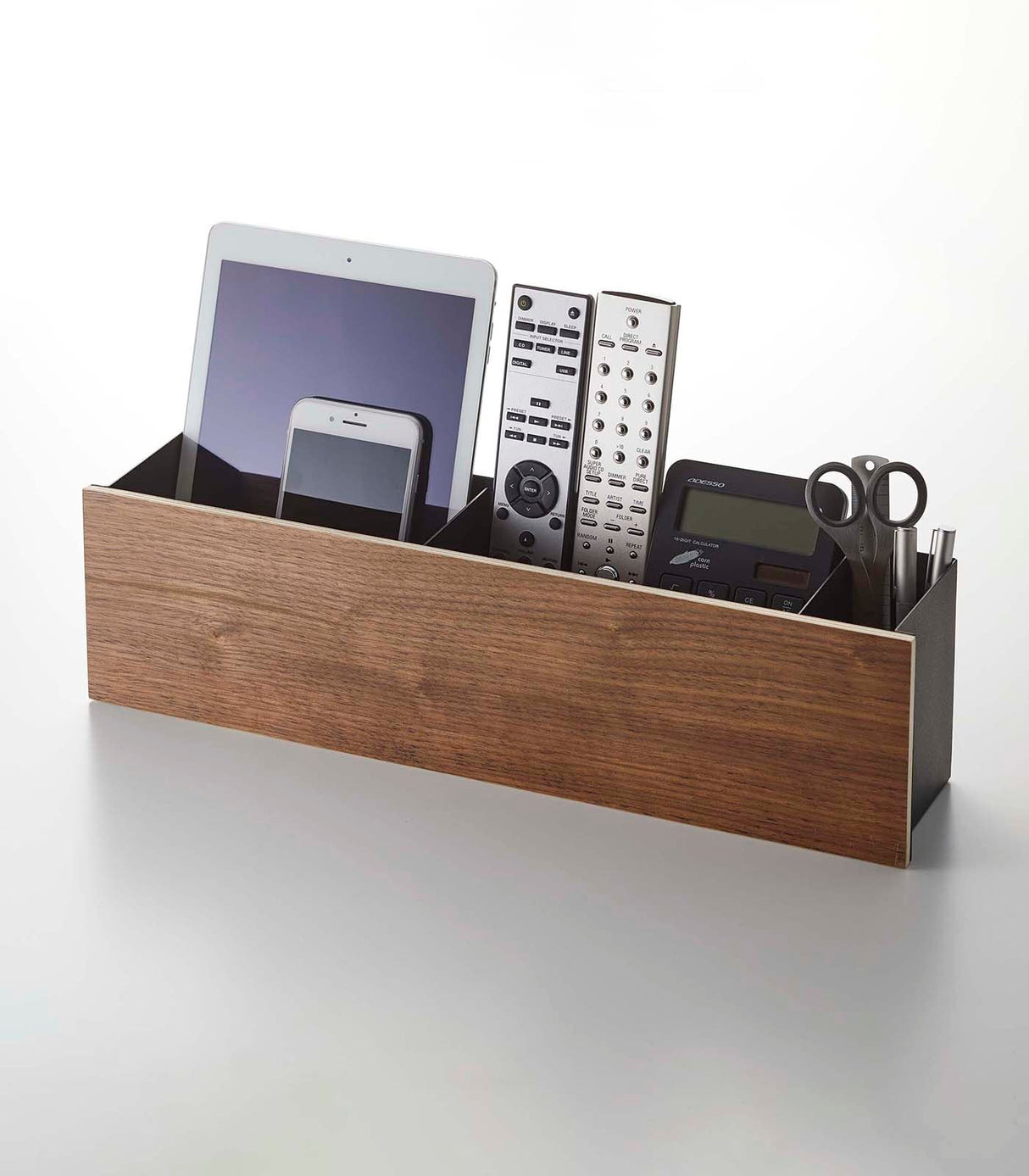 Desk Organizer - Two Sizes - Steel + Wood from Yamazaki Home