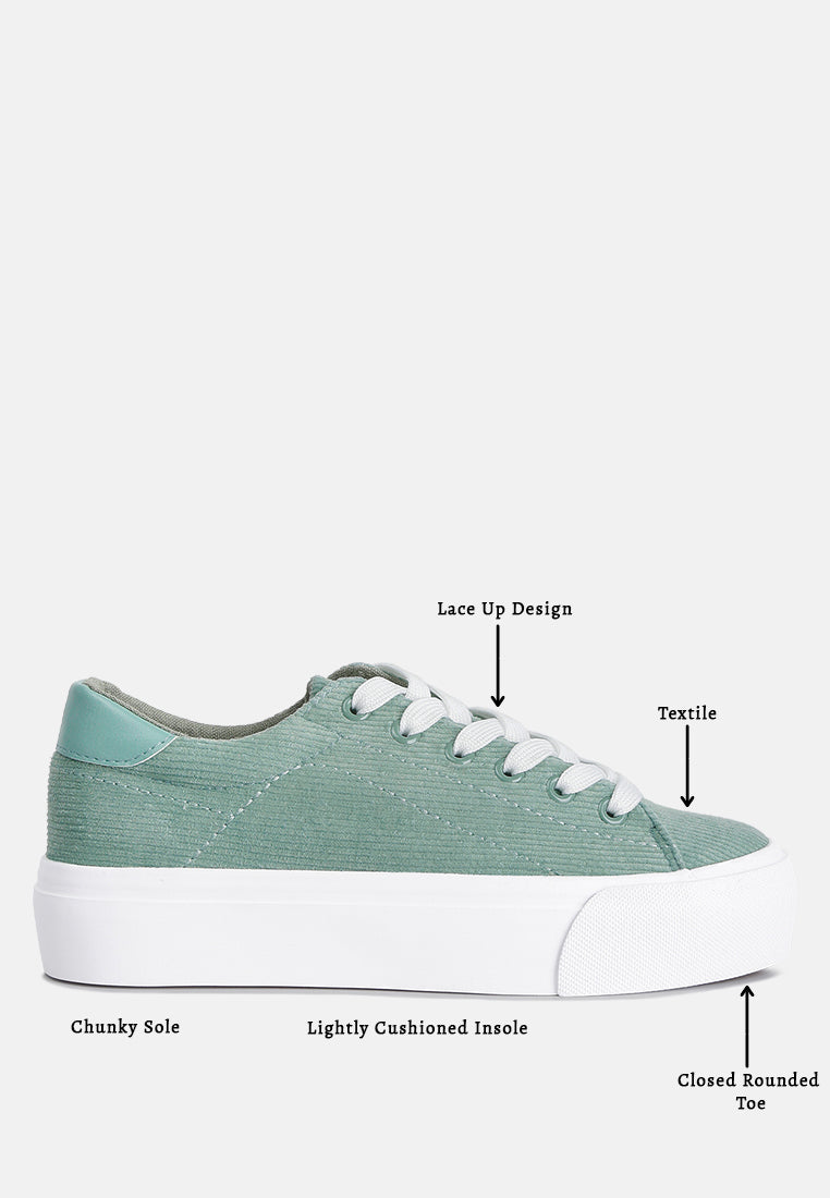 Hyra Solid Flatform Canvas Sneakers from London Rag International