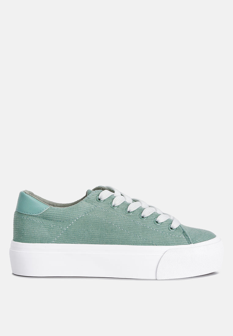 Hyra Solid Flatform Canvas Sneakers from London Rag International
