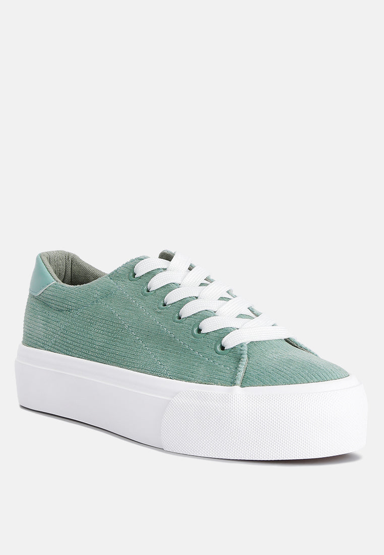 Hyra Solid Flatform Canvas Sneakers from London Rag International