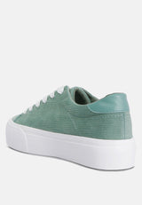 Hyra Solid Flatform Canvas Sneakers from London Rag International
