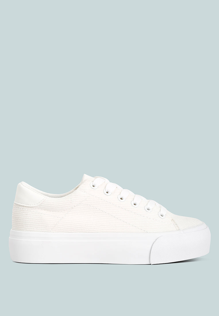 Hyra Solid Flatform Canvas Sneakers from London Rag International