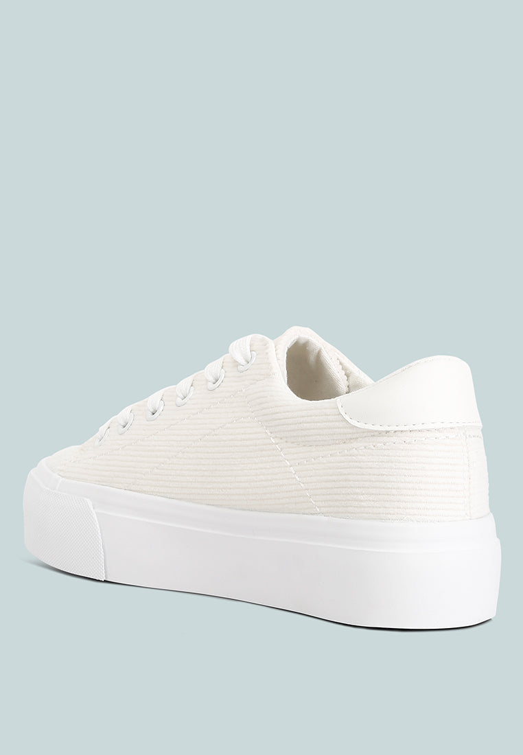 Hyra Solid Flatform Canvas Sneakers from London Rag International
