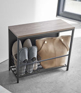 Entryway Storage Organizer & Bench (18" H)  - Steel + Wood from Yamazaki Home