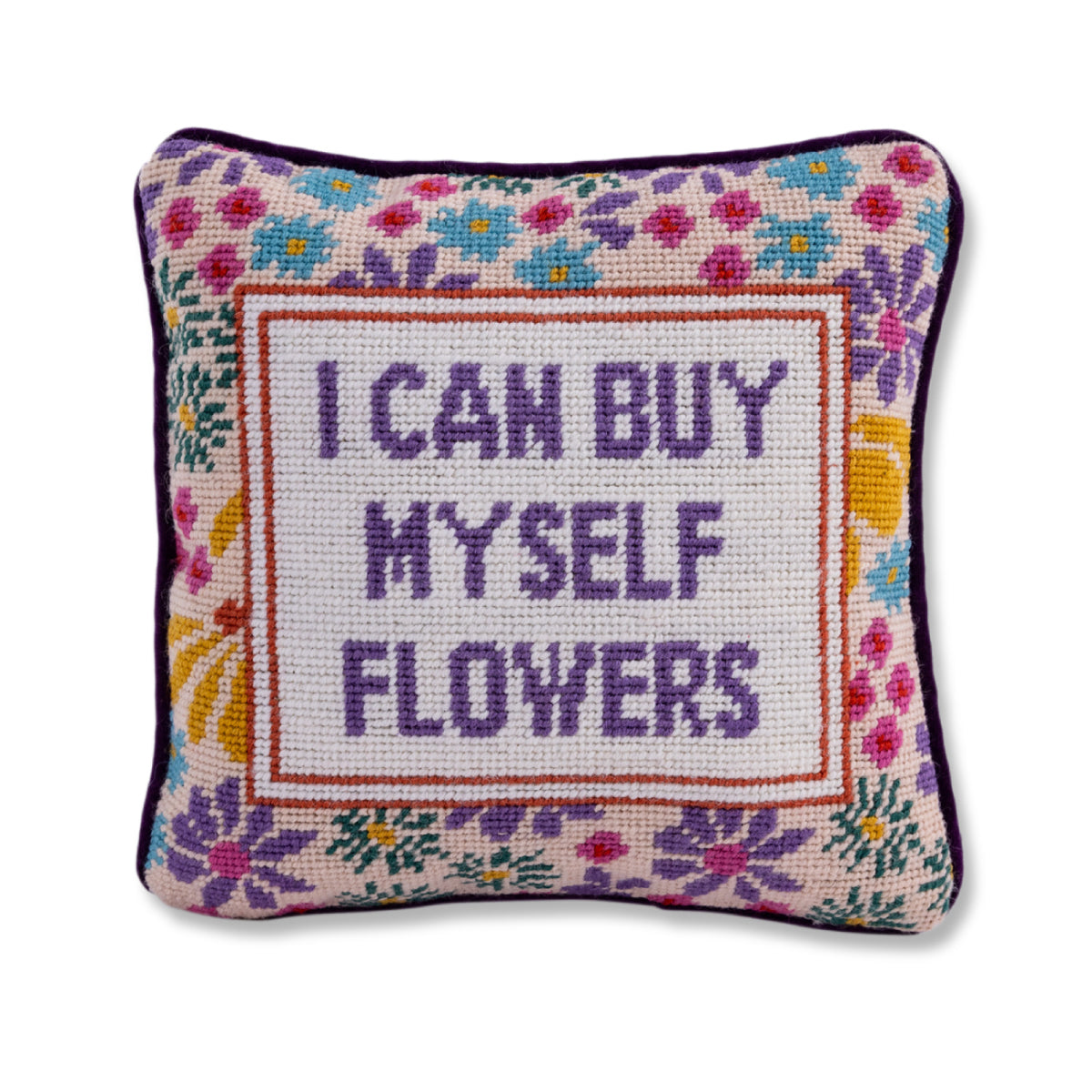 Flowers Needlepoint Pillow from Furbish Studio