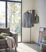 Corner Leaning Coat Hanger (63" H)  - Steel + Wood from Yamazaki Home
