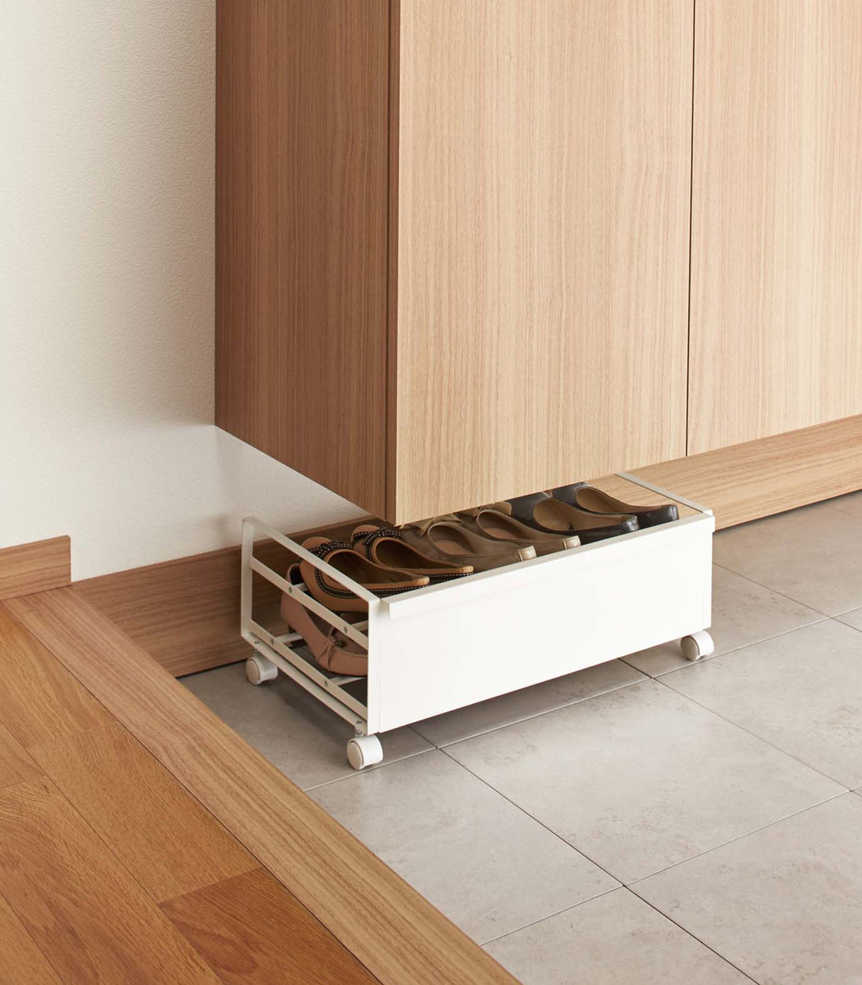 Rolling Shoe Rack (9" H)  - Steel from Yamazaki Home