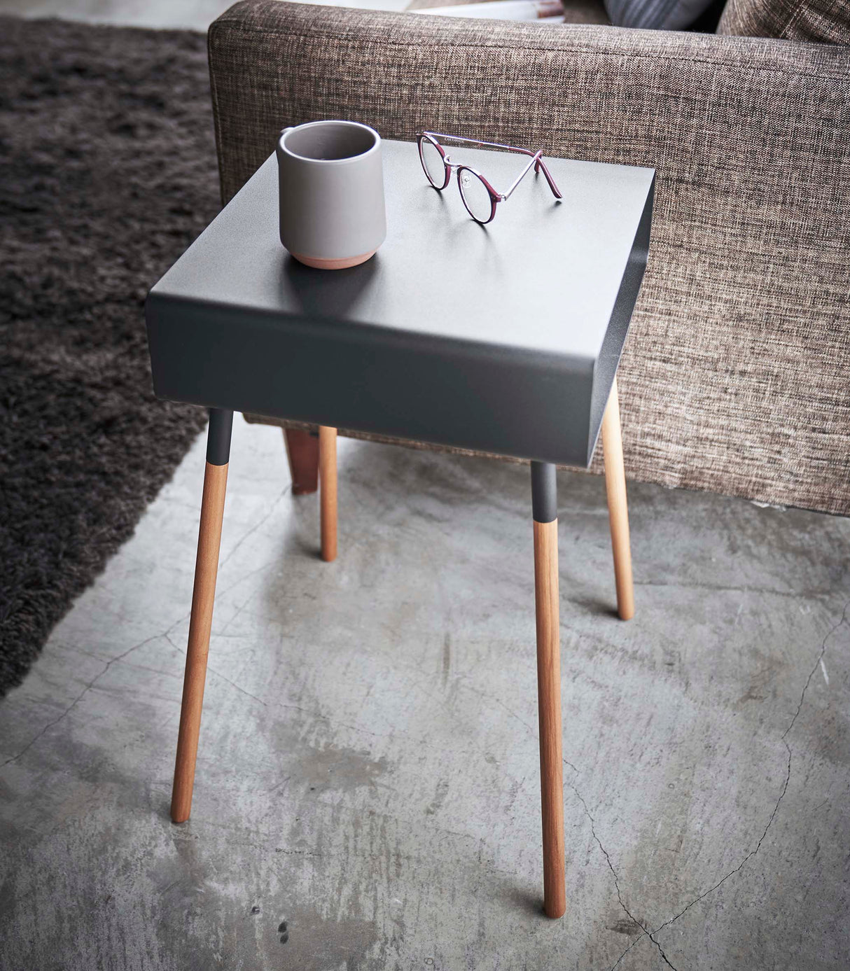 Storage Table - Two Sizes - Steel + Wood from Yamazaki Home
