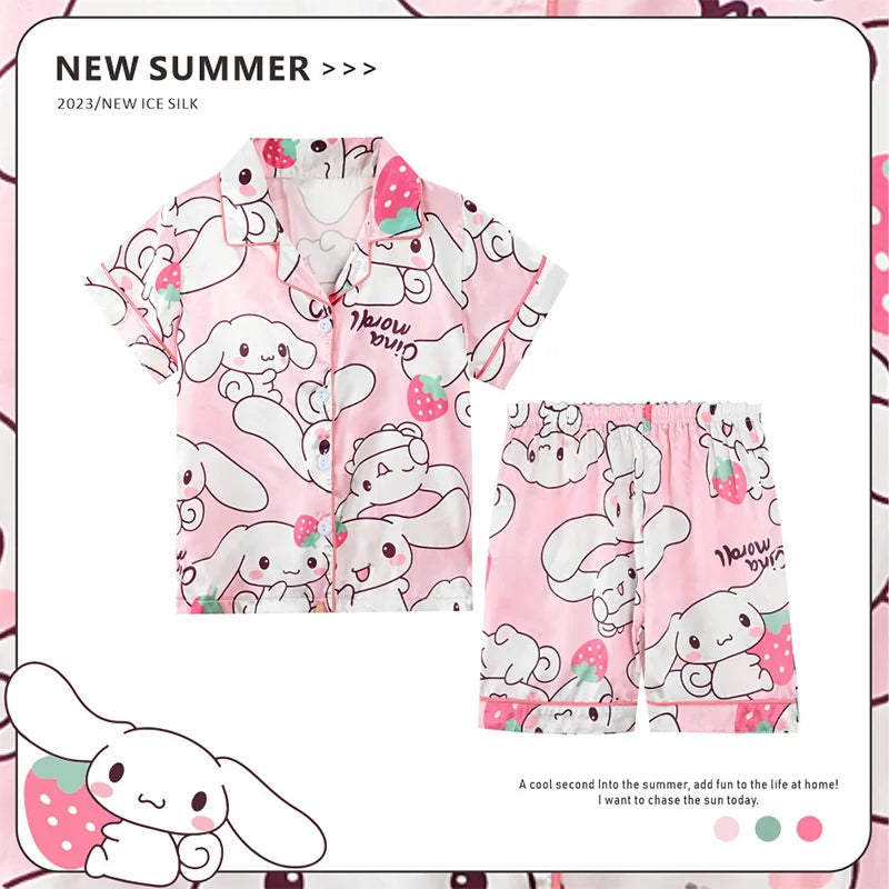 Anime Sanrio Kids Ice Silk Pajamas From Kawaii Stop