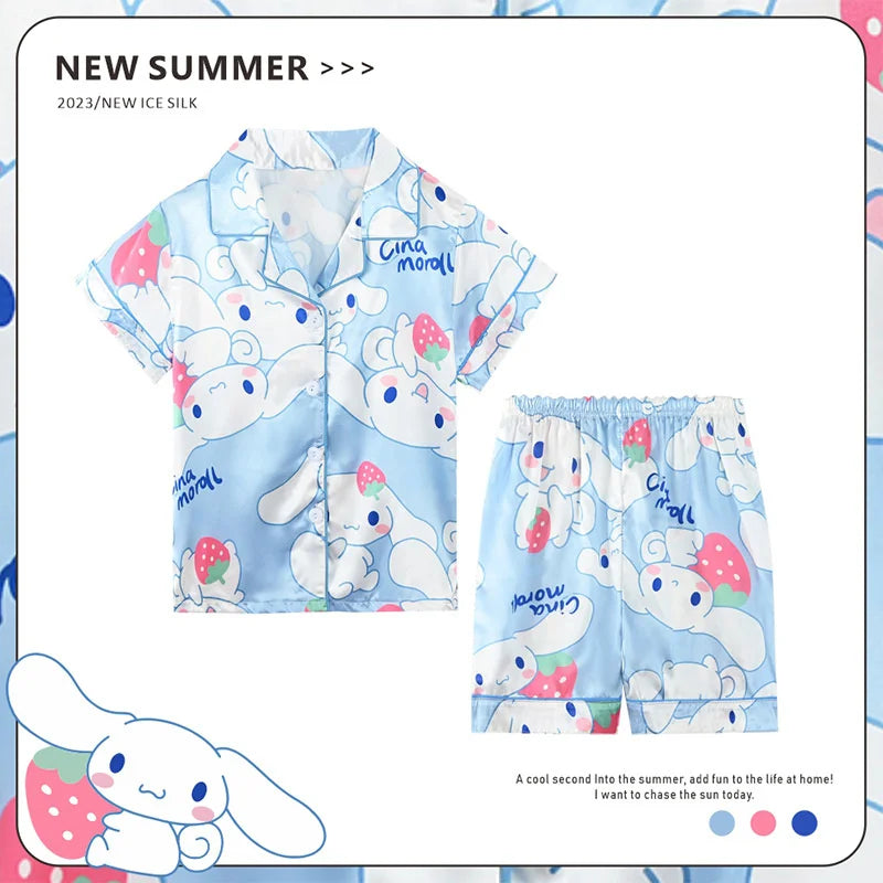 Anime Sanrio Kids Ice Silk Pajamas From Kawaii Stop