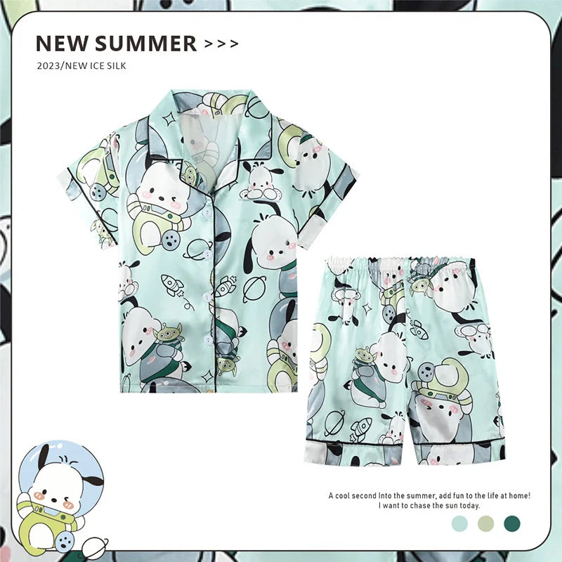 Anime Sanrio Kids Ice Silk Pajamas From Kawaii Stop